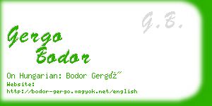 gergo bodor business card